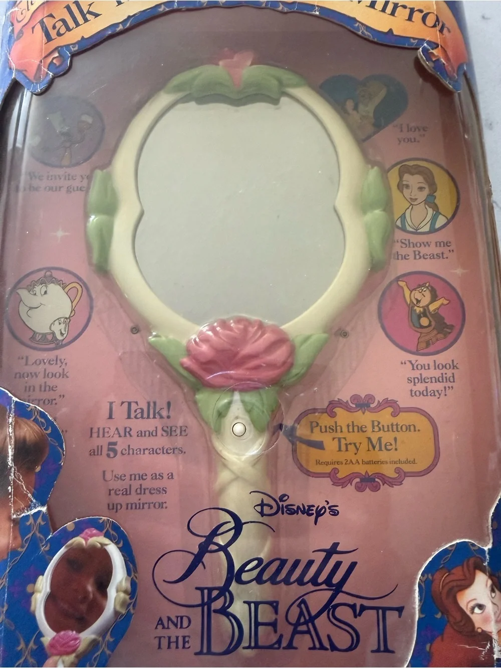 SEALED NEW Beauty and The Beast Magic Talking Mirror Disney Vintage by JusToys